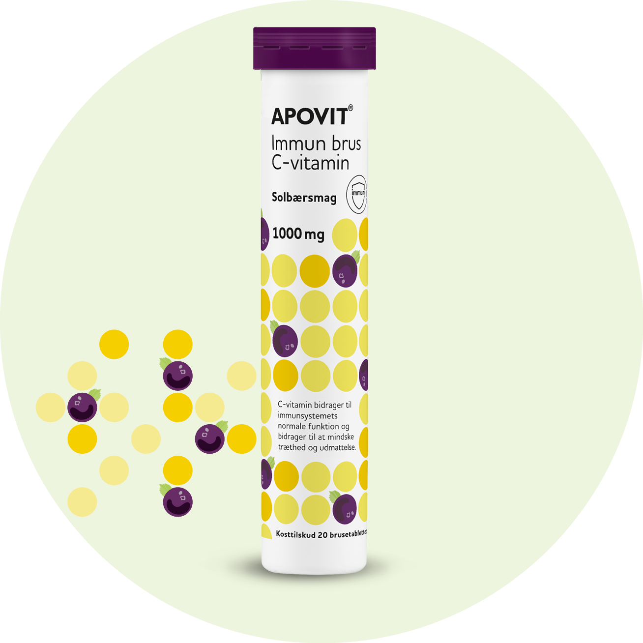 Immun brusetabletter – APOVIT med C-vitamin og solbærsmag til immunforsvar