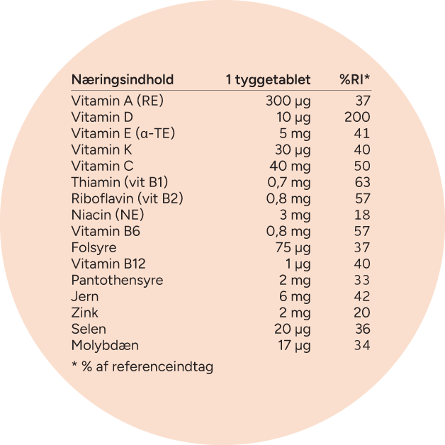 Med bl.a. D-vitamin, der bidrager til immunsystemets normale funktion hos børn