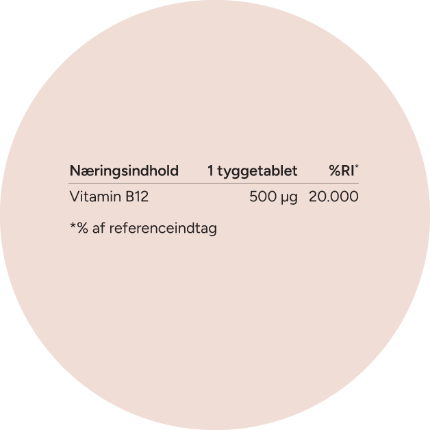 B12-vitamin bidrager til at reducere træthed og udmattelse og til immunsystemets normale funktion