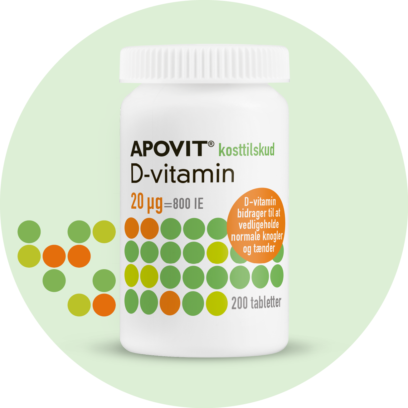 D-vitamin tabletter – APOVIT med 20 µg til knogler, tænder og muskler