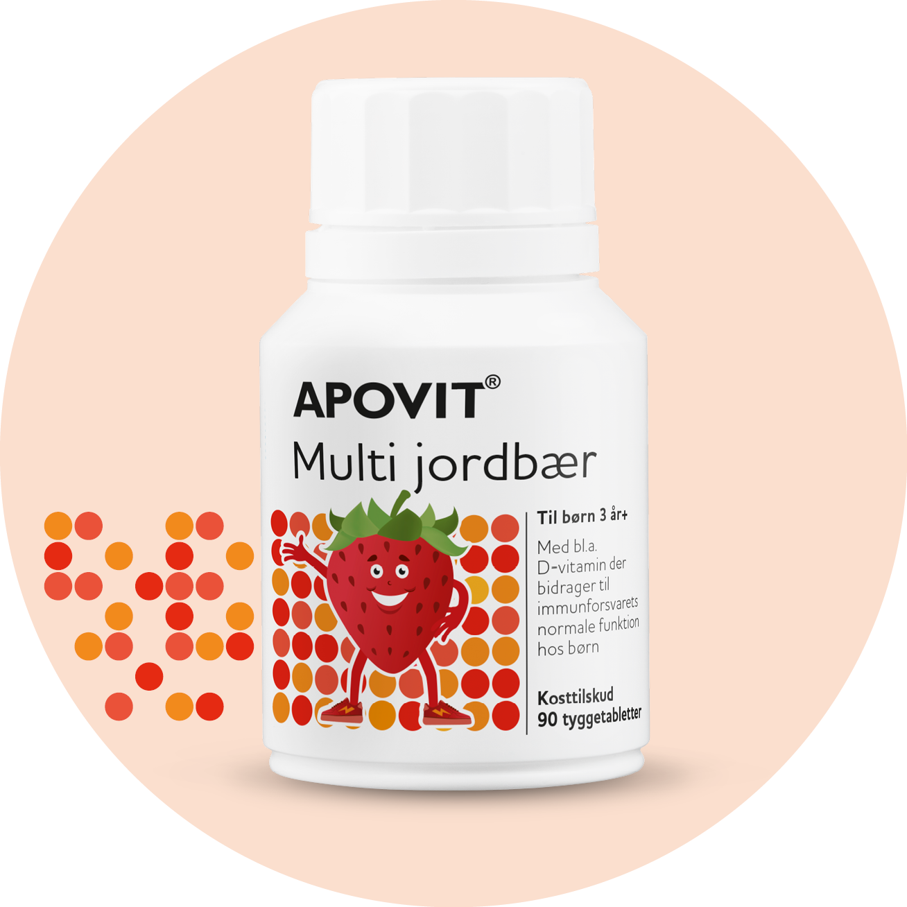 Multivitamin til børn – APOVIT Jordbær med D-vitamin, jern og zink